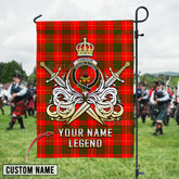 Personalized Custom Name Clan Cameron Modern Tartan Garden Flag with Clan Crest and the Golden Sword of Courageous Legacy GR37 - Cameron Modern Tartan Design, Scottish Heritage Gift